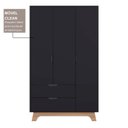Ver imagem 7 de Guarda-Roupa Infantil 3 Portas e 2 Gavetas 100% MDF Alice Preto/Louro Freijó Grann