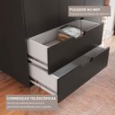 Ver imagem 4 de Guarda-Roupa Infantil 3 Portas e 2 Gavetas 100% MDF Alice Preto/Louro Freijó Grann