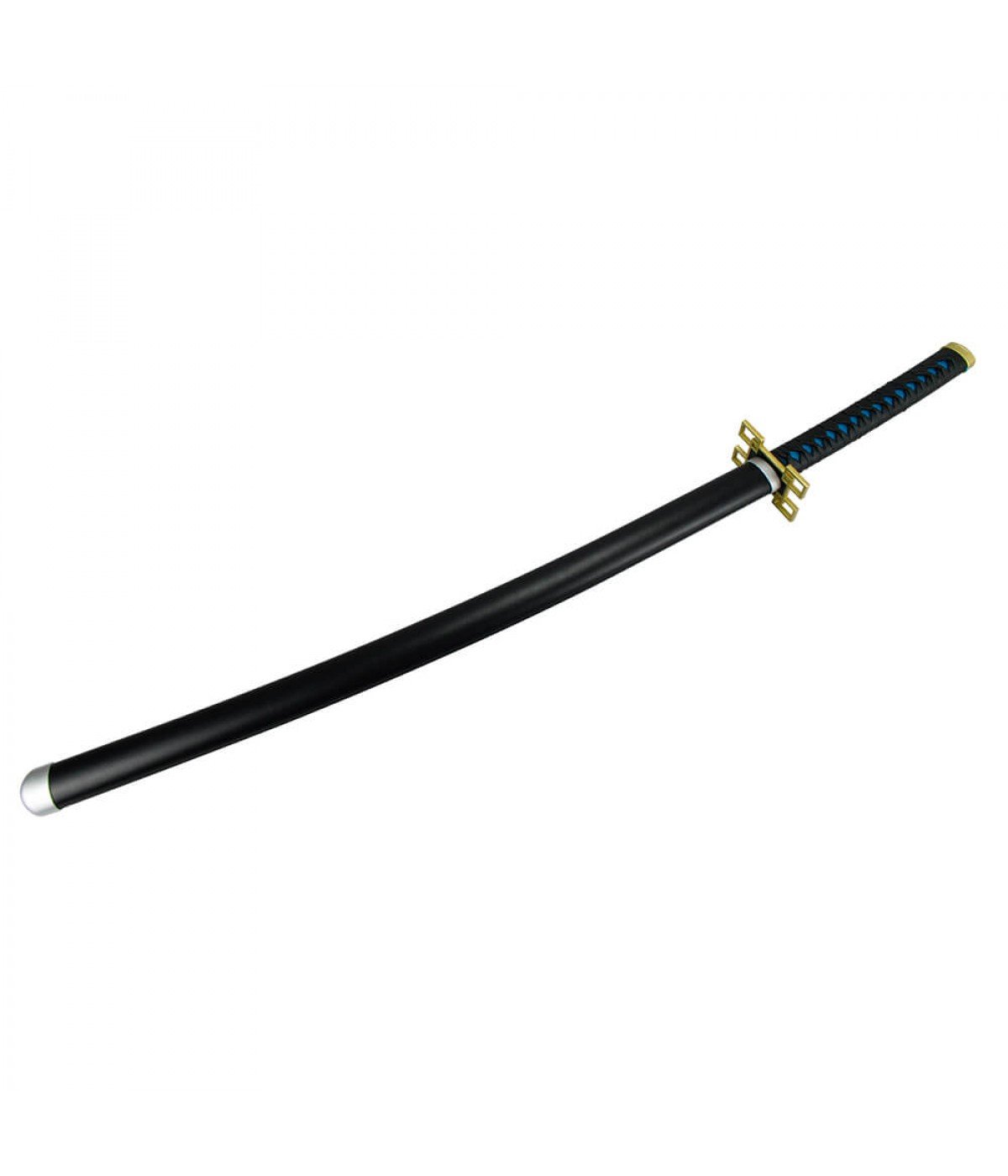 Espada Decorativa Lâmina Preta Guarda Dourada Japonesa Katana 100cm - 2