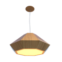 Ver imagem 1 de Lustre Pendente Facetado Diamante 72x32cm 3xE27 Madeira - Freijó