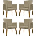 Ver imagem 1 de Kit 4 Poltronas Decorativas Mari Suede Pé Palito 30cm Castanho