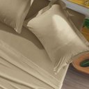 Ver imagem 2 de Jogo de Cama Solteiro 3 Peças Toque Acetinado Bege Tan