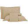 Jogo de Cama Solteiro 3 Peças Toque Acetinado Bege Tan - 4