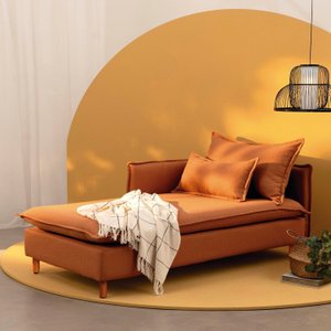 Sofá Modular Chaise Braço Lateral com Pé Madeira Sôma CabeCasa MadeiraOriginals