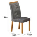 Ver imagem 3 de Cadeira para Mesa de Jantar Doha Kit 2 Peças Cinamomo Linho Chumbo - Leifer