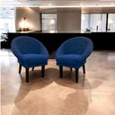 Ver imagem 5 de Kit 4 Cadeiras Sala de Estar Liz Veludo Azul Marinho