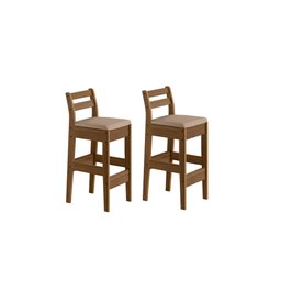CONJUNTO COM 02 BANQUETAS GOURMET CEDRO GOLD 51C - 1