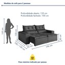 Ver imagem 4 de Sofa Retratil e Reclinavel Monaco 196cm Kc Rei de Casa Veludo Cinza