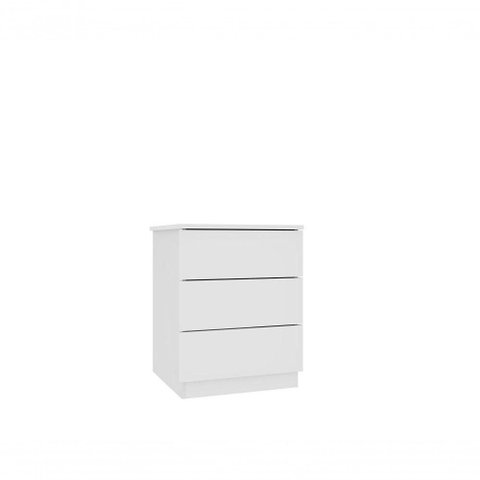 Mesa de Cabeceira Veronna 3 Gavetas Tcil Neve