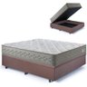 Base Box Baú Casal 138x188 Suede com Colchão New 4 Estações Molas Ensacadas - 1