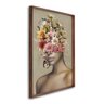 Quadro Decorativo Coroa de Flores com 1 Tela Cm ou Cm de Parede para Escritório Banheiro Hall 60cm X Com Vidro - 3
