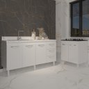Ver imagem 3 de Armário Cozinha Balcão Gabinete de Pia 160 Cm Estela e Balcão Fran para Fogão Cooktop 4 Bocas Branco