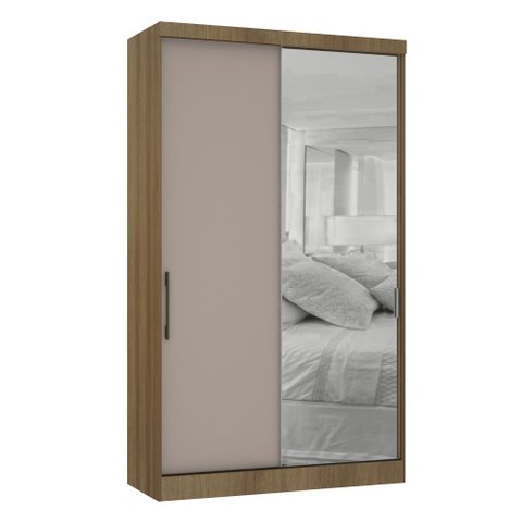 Guarda Roupa Dormitório Modulado Paris Módulo 2 Portas de Correr Espelho - Luciane 329E:Avelã e Cina