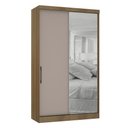 Ver imagem 1 de Guarda Roupa Dormitório Modulado Paris Módulo 2 Portas de Correr Espelho - Luciane 329E:Avelã e Cina