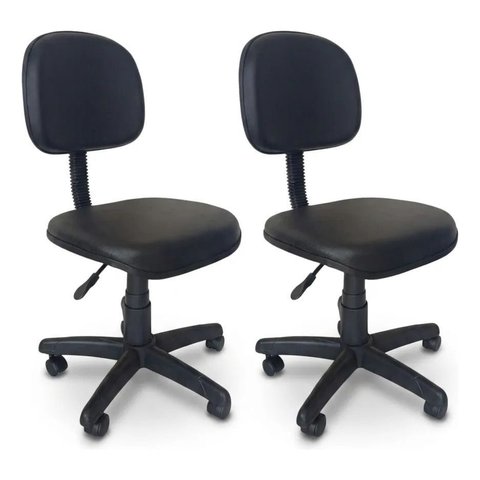 Cadeira de Escritório Kit 2 Secretaria Giratória Ergonômica Executiva Anatômica Rodízios Courino