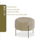 Ver imagem 4 de Puff Pelucia Redondo Lui Pé de Ferro Dourado Estofama
