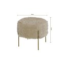 Ver imagem 3 de Puff Pelucia Redondo Lui Pé de Ferro Dourado Estofama