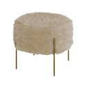 Ver imagem 1 de Puff Pelucia Redondo Lui Pé de Ferro Dourado Estofama