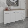Balcão Gabinete Armário Cozinha Carine Branco com Tampo Tampão 140 Cm Mobília Decor Savana - 2