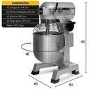 Ver imagem 3 de Batedeira Planetária BATI30 3 Velocidades Inox Rhino 27L 220V