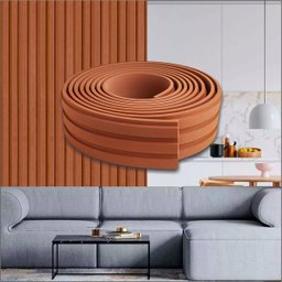Painel Ripado Eva Autocolante Bronze 10cm - Rolo 15 Metros - 1