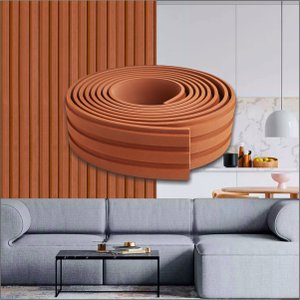 Painel Ripado Eva Autocolante Bronze 10cm - Rolo 15 Metros