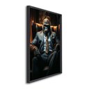 Ver imagem 2 de Quadro Decorativo Macaco Modelo Boss Chefe com 1 Tela 60x90cm para Sala Quarto Escritório Com Vidro