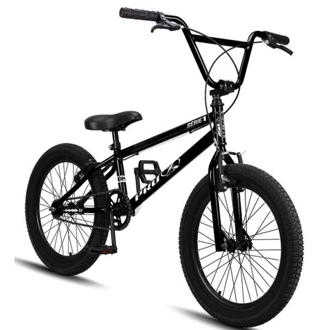 Bicicleta Aro 20 Bmx Pro-x Infantil Série 1 Aro Aero Freio V-brake - Preto+branco
