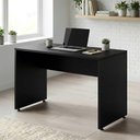 Ver imagem 1 de Escrivaninha Retangular Mesa Escritorio Pe Painel sem Gavetas MDF MDP 120cm Preto
