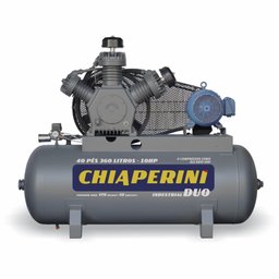 Compressor de Ar Alta Pressão Duo Trifásico Fechado Contínuo 10HP 425L 024904 Chiaperini - 1