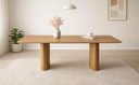 Ver imagem 2 de Mesa de Jantar Design Contemporâneo Tampo Borda Arredondada e Pés Curvos Cilíndricos 90x160cm