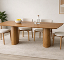 Ver imagem 6 de Mesa de Jantar Design Contemporâneo Tampo Borda Arredondada e Pés Curvos Cilíndricos 90x160cm