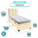 Ver imagem 3 de Conjunto Cama Box Bau Bege Solteiro + Colchão D23 D23 Inducol + Cabeceira