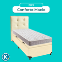 Ver imagem 4 de Conjunto Cama Box Bau Bege Solteiro + Colchão D23 D23 Inducol + Cabeceira