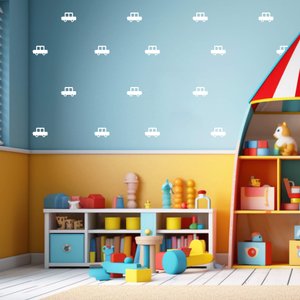 Kit 50 Adesivos Carrinhos Decoração Carros Parede Infantil Quarto Menino