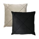 Ver imagem 1 de Kit 2 Capas para Almofada Drapeada em Veludo Quadrada 60x60 Preto e Bege