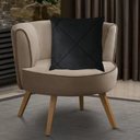 Ver imagem 2 de Kit 2 Capas para Almofada Drapeada em Veludo Quadrada 60x60 Preto e Bege