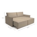 Ver imagem 3 de Sofá para Sala de Estar Retrátil 198cm x 85cm Tecido Safira Paris Bege
