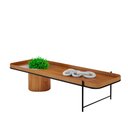 Ver imagem 2 de Mesa de Centro Orgânica Cachepot em Madeira Maciça Mel Estrutura Metálica Preto
