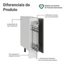 Ver imagem 3 de Balcão Porta-temperos 20 Cm 1 Porta (sem Tampo) Branco/preto Lux Madesa Branco/preto