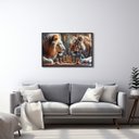 Ver imagem 2 de Quadro Decorativo Leão e Tigre Jogo de Xadrez com 1 Tela Cm ou Cm de Parede para Sala Hall Igreja 60 Sem Vidro