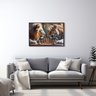 Quadro Decorativo Leão e Tigre Jogo de Xadrez com 1 Tela Cm ou Cm de Parede para Sala Hall Igreja 60 Sem Vidro - 2