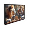 Quadro Decorativo Leão e Tigre Jogo de Xadrez com 1 Tela Cm ou Cm de Parede para Sala Hall Igreja 60 Sem Vidro - 1