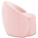 Ver imagem 6 de Poltrona Sala Giratória Redonda 91cm Steve Suede Rosa Bebê I01 - Mpozenato