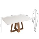 Ver imagem 7 de Mesa de Jantar Retangular Tampo Chanfrado Curvo 160x90 Dj Móveis Kiara Freijó Tampo Off White