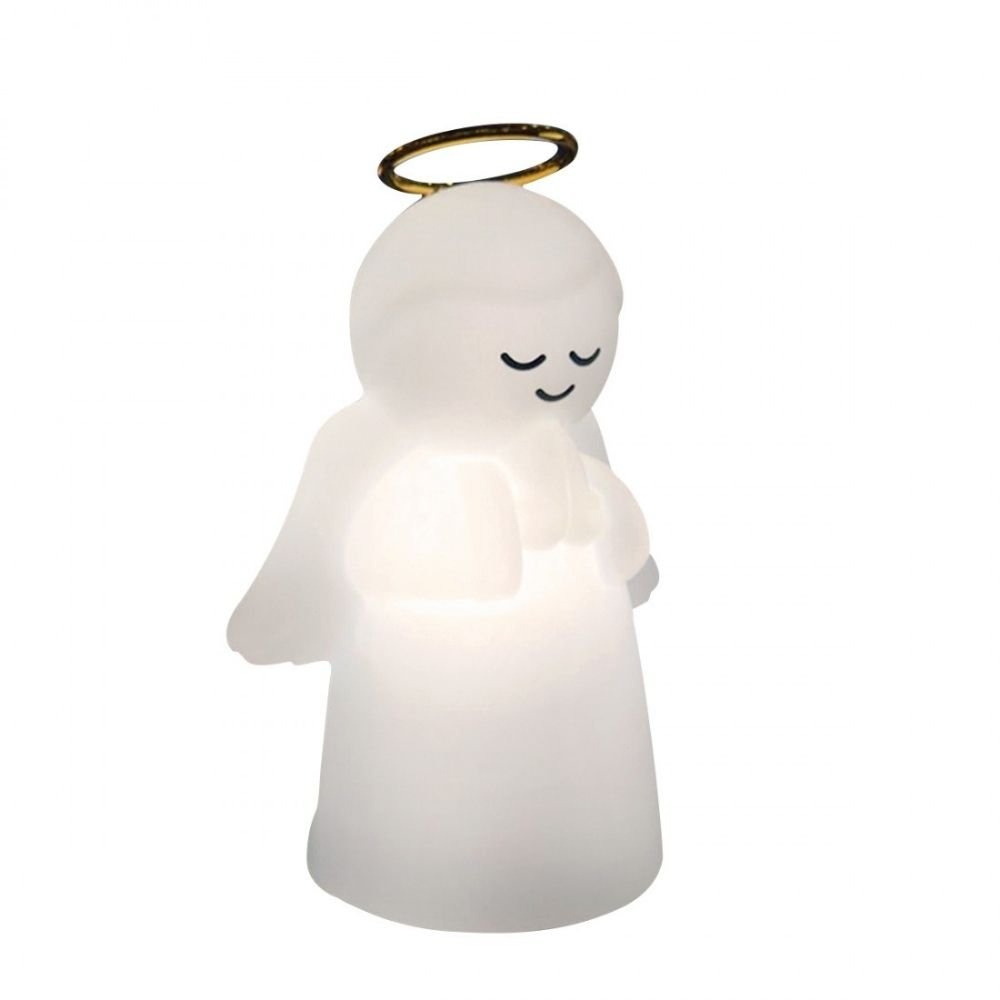 Luminária Abajur Mesa Quarto Infantil Anjo da Guarda Anjinho Auréola Branco Bivolt - 2