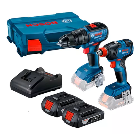 Combo Parafusadeira Bosch Gsb18v50+chave Impacto Gdx18v200 C/2bat 2ah