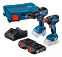 Ver imagem 1 de Combo Parafusadeira Bosch Gsb18v50+chave Impacto Gdx18v200 C/2bat 2ah