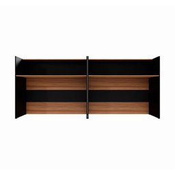 Balcões para Recepção Atendimento Escritório 240 Cm F5 Cor:nogal com Preto - 5
