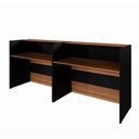 Ver imagem 4 de Balcões para Recepção Atendimento Escritório 240 Cm F5 Cor:nogal com Preto
